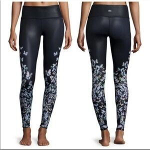 ALO Yoga Black Airbrush butterfly leggings Size Small
